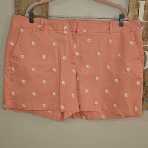Peach Embroidered Chino Shorts – Casual Summer Style